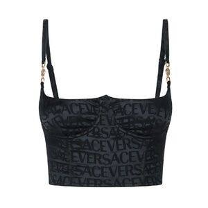 Versace Medusa Head Motif Allover Printed Bustier Top